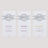 Salt Lovers Trio by Saratoga Chocolate Co. featuring three chocolate bars: Fleur de Sel, Dark Horse and Salted Caramel with sea salt, wrapped in white packaging with logo, arranged side by side.