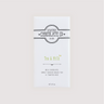 Front of Saratoga Chocolate Co. Tea & Milk Bar wrapped in a white paper package with a moss green flavor label. Label features the Saratoga Chocolate Co. logo and describes the bar as milk chocolate sweet Sencha green tea and toasted rice. This bar is gluten free.
