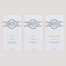Three Saratoga Chocolate Co. white chocolate bars in white wrappers with colorful text: Matcha, Latte and Salted Caramel, displayed side by side on a light background.
