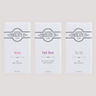 Three Saratoga Chocolate Co. dark chocolate bars in white wrappers with labels: Velvet, Dark Horse and 70%; displayed side by side on a neutral background.