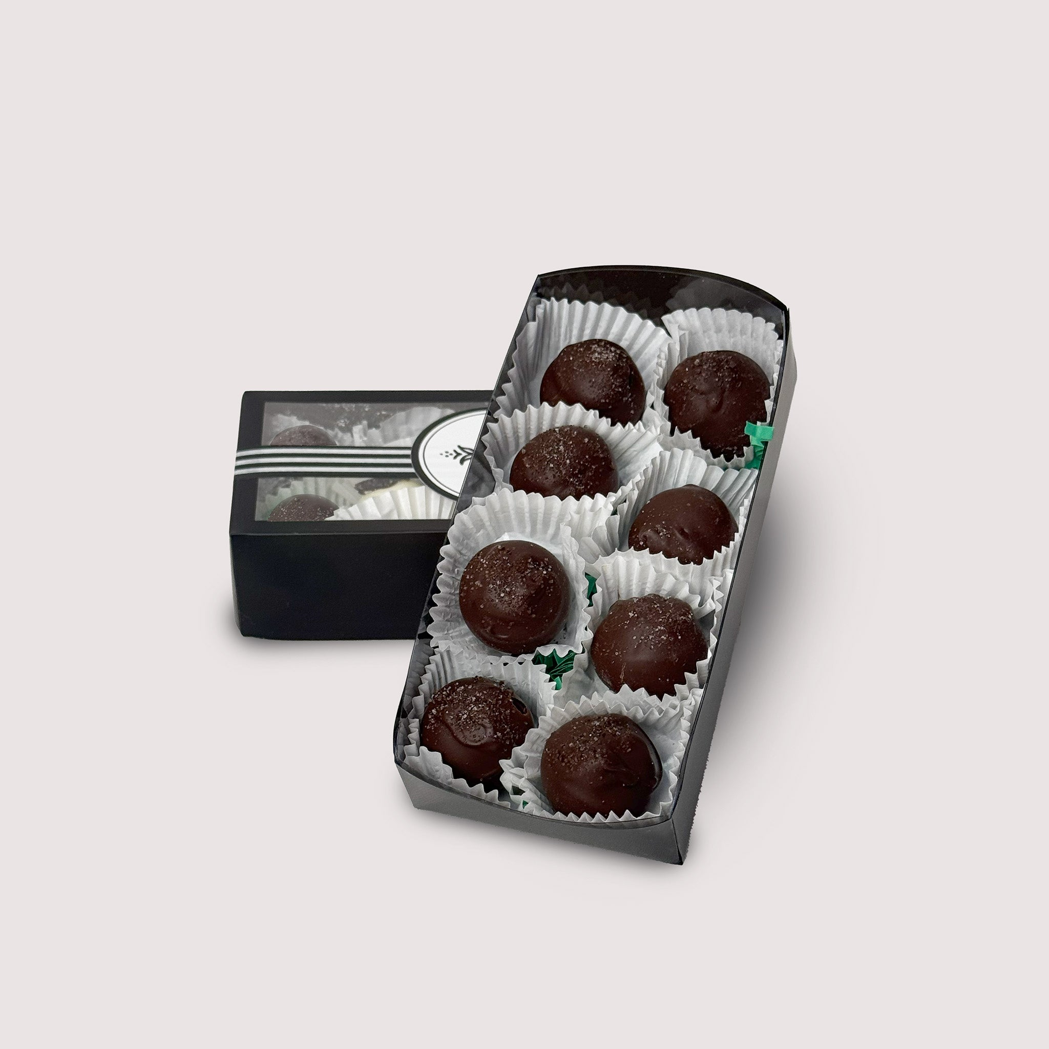Box with 8 dark chocolate Irish Coffee truffles 